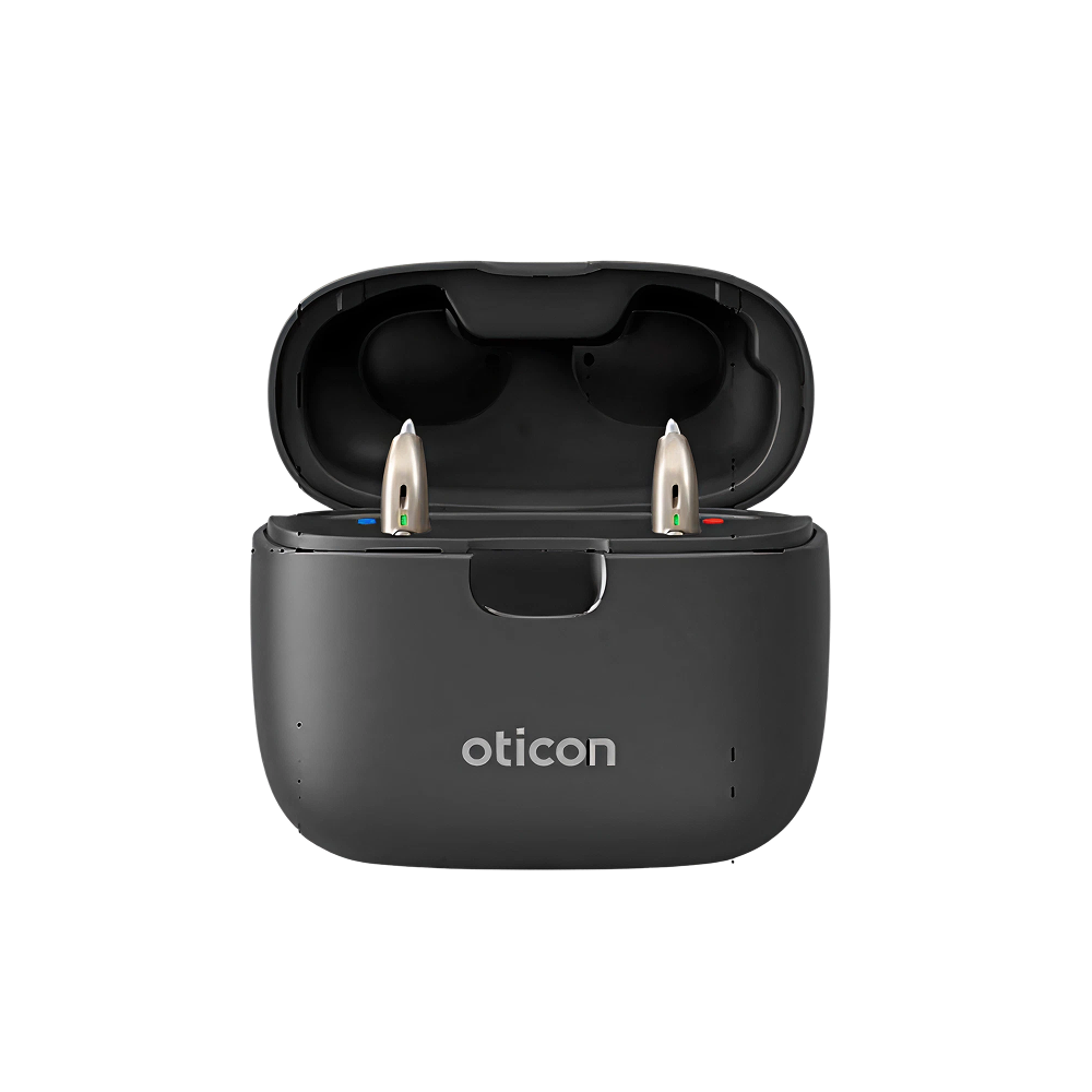 Oticon miniRITE R 1.0 SmartCharger Premium – Frontansicht